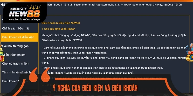Ý nghĩa khi nhà cái ban hành điều kiện và điều khoản